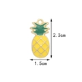 Enamel pineapple pendant charm in yellow and green with gold metal frame for DIY jewelry - Large Pineapple