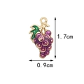 Golden alloy grape pendant with purple enamel detail and 1.7cm size dimensions - Grapes