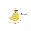 Golden alloy banana pendant with yellow enamel finish and green stem 1.4cm x 1cm - Small Banana