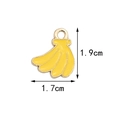 Yellow enamel banana alloy charm pendant for DIY jewelry making 1.9 cm x 1.7 cm size - Medium Banana