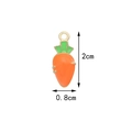 Carrot pendant DIY jewelry accessory in orange and green enamel with golden metal edges - 3D Carrot