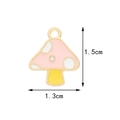 Pink and yellow mushroom pendant charm in drip oil alloy with size 1.5cm x 1.3cm - Pink Mushroom