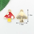Mushroom alloy enamel charms with size 1.5cm by 1.3cm for DIY jewelry making - Red Mushroom