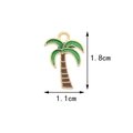 Golden palm tree enamel pendant charm for DIY necklaces and bracelets, size 1.8cm x 1.1cm - Coconut Tree