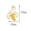 Banana enamel alloy pendant with size measurements 28mm by 20mm for jewelry making - Large Banana