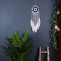 Exquisiter handgefertigter Evil Eye Traumfänger Wandbehang mit edlen weißen Federn - Wie abgebildet / Weißer gewebter Feder-Stil (MS9424)