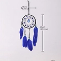 Traumfänger mit blauen Federn, bösen Augenperlen und schwarzem Rahmen, Wanddeko - Ms9415 Blau / Wie abgebildet