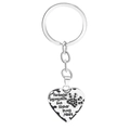 Polished heart keychain engraved with pet paw print and sentimental memorial text - Black Rhinestone Paw (QH1276-1)