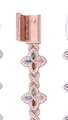 Rose gold S925 silver bracelet with infinity links and multi-color moissanite clover - 15mm 6.5 Inch / Rose Gold + Mixed Marquise Moissanite