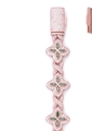 Rose gold clover bracelet with green marquise stones and pavé diamond-set details - 15mm 6.5 Inch / Rose Gold + Marquise Natural Peridot