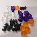 Herbruikbare plastic ijsblokjes Halloween met oranje pompoen en zwarte vleermuis - Halloween-editie 24 Stuks 253 Gram