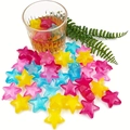 Star shaped reusable colorful plastic ice cubes in a glass for summer cold drinks - Star Shape 24PCS 159g