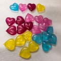 Reusable heart-shaped plastic ice cubes in red, pink, yellow and blue for party drinks - Heart Shape 24PCS 280g