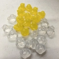 Reusable plastic ice cubes in yellow and clear duck shapes on a gray background - Duck Shape 24PCS 362g