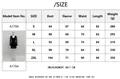 Size chart table for deep V-neck long sleeve lace dress showing S to 2XL measurements - S / Dresses / Black