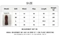 Detailed size chart for high-waisted fishtail skirt with ruching in various sizes - S / Brown