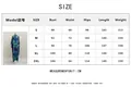 Tabella delle taglie dettagliata per abito lungo stampato con girocollo dalla S alla 2XL - XS / Stampa Blu