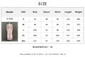 Tableau des tailles détaillé pour la robe ligne A à manches longues imprimée en cm - S / Arc-en-ciel