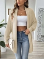 Dames vest in abrikoos met wafeltextuur en elegante parelkraal versieringen - Abrikoos