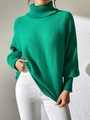 Dettaglio della trama a maglia a coste verdi e dei polsini del maglione a collo alto - S / Verde