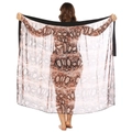 Lightweight snakeskin print chiffon beach wrap skirt and bikini cover-up for women - XL / Orange