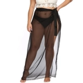 Jupe de plage sexy en maille transparente grande taille avec nouage latéral noir - 4XL / Noir