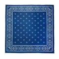 Toalla de playa azul marino con estampado paisley blanco y patrón étnico geométrico - Pañuelo Cuadrado Grande / Azul oscuro