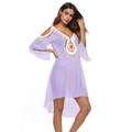 Copricostume da spiaggia viola chiaro in maglia traforata con spalle scoperte - Taglia unica / Viola