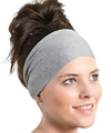 Elastic wide sport headband for yoga in dark gray breathable knitted fabric - Mixed Grey