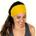 Fascia sportiva elastica larga in giallo acceso, tessuto traspirante per yoga e fitness - Giallo