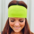 Elastic wide headband in neon green, breathable fabric for yoga and fitness sports - Fruit Green