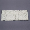 Elegante fascia per capelli in pizzo bianco floreale per donna, accessorio a doppio strato - Bianco