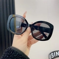 Classic black oversized retro sunglasses with UV protection and J15283 model engraving - Black Frame Grey Lens