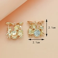 Golden drum set charms in alloy with white rhinestones, set of two pieces, 2.1cm size - 2.1CM×2.1CM / Drum Kit KC Gold