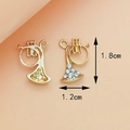 Golden French horn musical charms with crystals for DIY jewelry making 1.8x1.2cm - Small Saxophone KC Gold