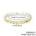 Bracelet en argent avec zircons jaunes à coupe carrée et longueur ajustable de 17 cm - 6.0 Rond Facetté-17+2 / Argent/Zircon Jaune