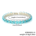 Silver-plated round cut light blue zircon bracelet with 17cm length and adjustable clasp - Silver Base Aquamarine Stone