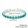 Bracciale tennis argento con zirconi tondi verdi e chiusura con estensione regolabile - Base Argento Colore Diamante Verde