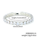 Bracelet tennis argenté avec zircons de 6mm et spécification de longueur de 17cm - 6.0 Rond-17+2 / Argent / Zirconia Blanc