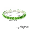 Bracelet tennis en argent avec zircons verts ronds de 6mm et fermoir ajustable - 6.0 Rond Facetté-17+2 / Argent/Zircone Jaune Olive