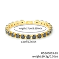 Tennis bracelet in gold-plated finish featuring 6mm black cubic zirconia stones - Gold Base Black Diamond Color