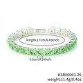 Silver-finish tennis bracelet featuring vibrant 6mm green zircon stones, 17cm length - Silver Base Olive Green Stone