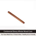 Solid ebony wood rolling pin 40cm x 3cm with natural dark grain and smooth finish - 【round At Both Ends】40*3cm / Natural Wood Color [no Wax No Pigment]