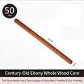 Ebony wood rolling pin 50cm variant with natural dark grain and smooth finish - 【round At Both Ends】50*3cm / Natural Wood Color [no Wax No Pigment]