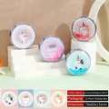 Portable folding quicksand makeup mirror with cartoon cat designs and glitter finish - Cat Series (Round)