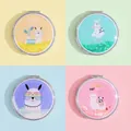 Portable cartoon round quicksand makeup mirrors in macaron colors display box - Alpaca Series (Round)