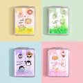 Portable folding pocket mirrors with glitter quicksand and cute animal designs - Foodie Party Series (Rectangular)