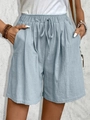 Damen Freizeitshorts in Hellblau mit Tunnelzug, elastischem Bund und praktischen Taschen - S / Himmelblau