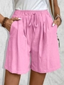 Damen Freizeit-Shorts in Rosa mit elastischem Kordelzugbund und praktischen Taschen - S / Rosa