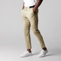 Slim fit khaki cotton chinos for men featuring a classic tapered cut and minimalist style - S / Apricot